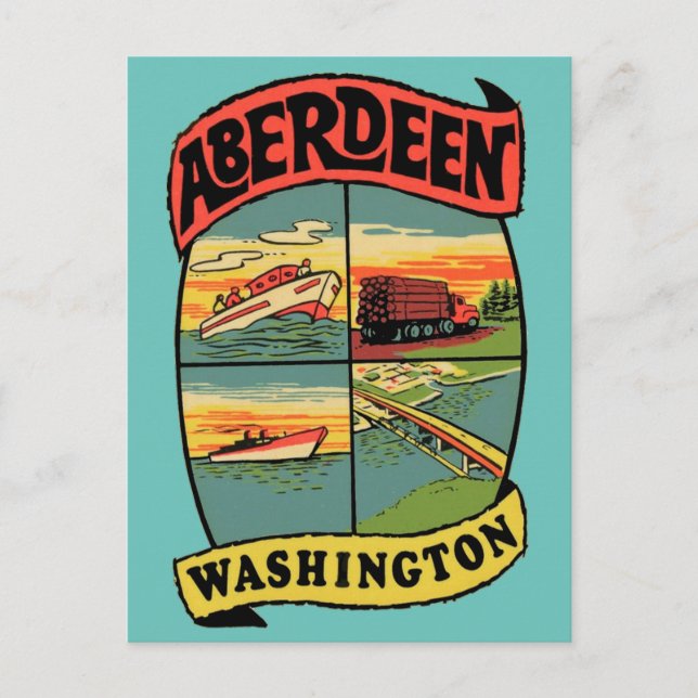 Aberdeen Washington Vintage Travel Postcard Postkarte (Vorderseite)