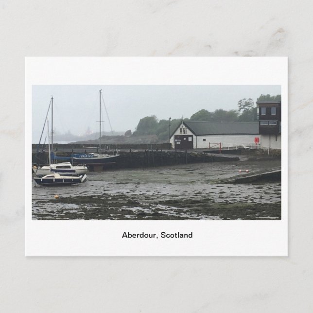 Aberdour - Boote vor den Gebäude des Hafens Postkarte (Vorderseite)