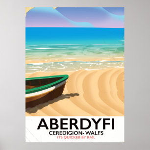 Aberdyfi, Ceredigigion Wales affiche de voyage vin