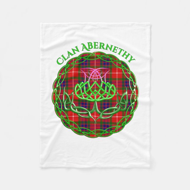 Abernethy Scottish Tartan Celtic Thistle Fleecedecke (Vorderseite)
