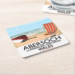 Abersoch Llanengan in Gwynedd, Wales Reiseplakat Rechteckiger Pappuntersetzer