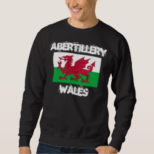 Abertillery, Wales mit walisischer Flagge Sweatshirt