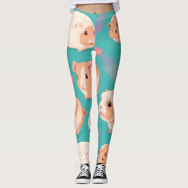 Abessinianische Guinea Pig Pastel farbenfrohe Must Leggings (Vorderseite)