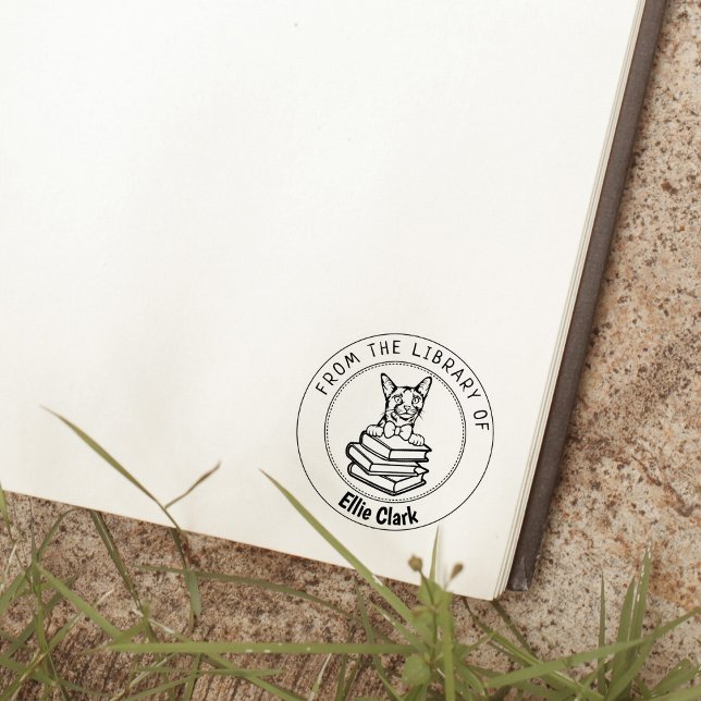 Abessinienkatze, Buch aus der Bibliothek Gummistempel (Von Creator hochgeladen)