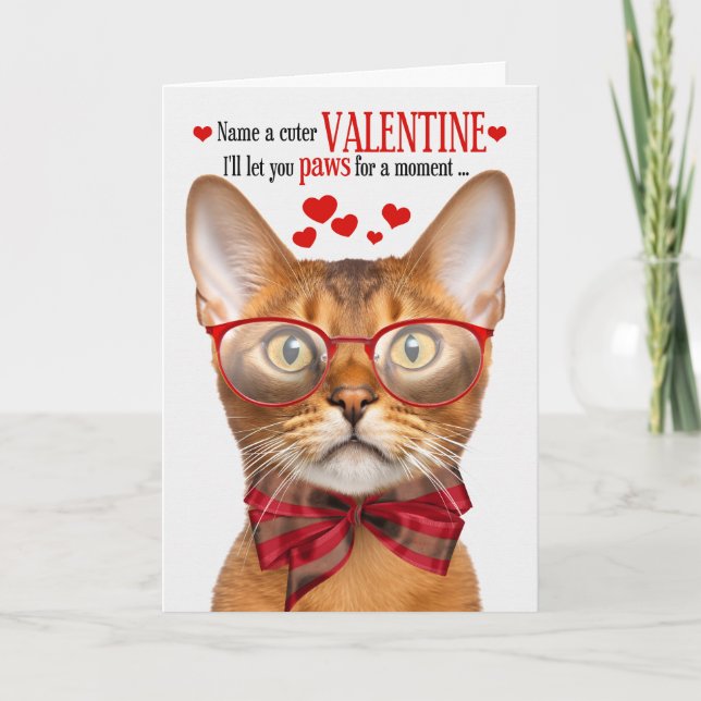 Abessinienkatze Lover Feline Spaß Valentinstag Feiertagskarte (Vorderseite)