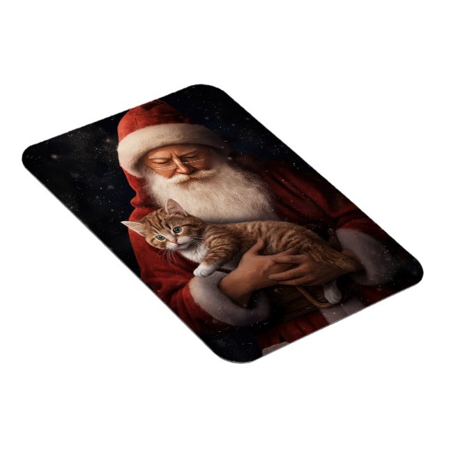 Abessinienkatze mit Weihnachtsmann Weihnachten Magnet (Rechte Seite)