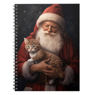 Abessinienkatze mit Weihnachtsmann Weihnachten Notizblock