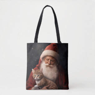 Abessinienkatze mit Weihnachtsmann Weihnachten Tasche