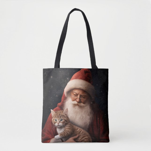 Abessinienkatze mit Weihnachtsmann Weihnachten Tasche (Vorderseite)