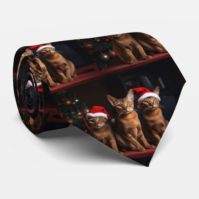 Abessinier am Feuerplatz Weihnachten Krawatte (Gerollt)