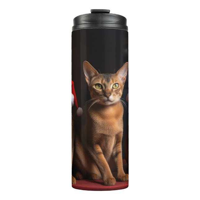 Abessinier am Feuerplatz Weihnachten Thermosbecher (Vorderseite)