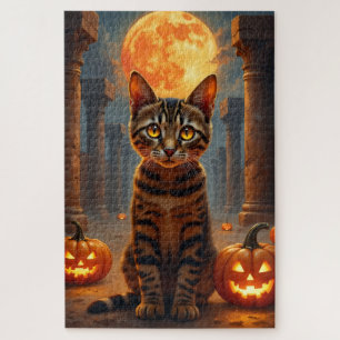 Abessinier-Katze Verlassener Tempel Halloween-Port