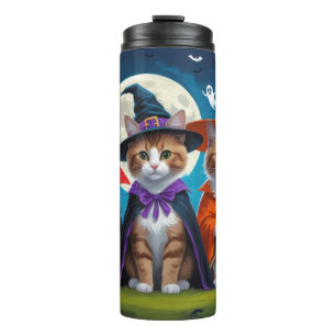 Abessinier-Katzen Kürbis Halloween Lustig Thermosbecher