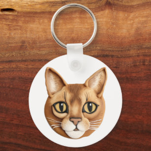 Abessinierkatze 3D inspiriert Schlüsselanhänger
