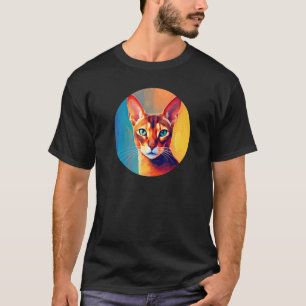 Abessinierkatze Bunte Kunst, Katzenliebhaber T-Shirt