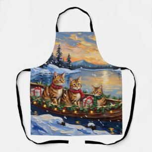 Abessinierkatze Weihnachten Boot Urlaub Schürze