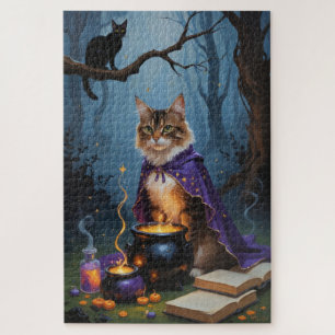 Abessinierkatze - Whimsical Halloween-Malerei 