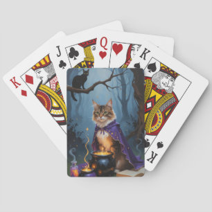 Abessinierkatze - Whimsical Halloween-Malerei Spielkarten