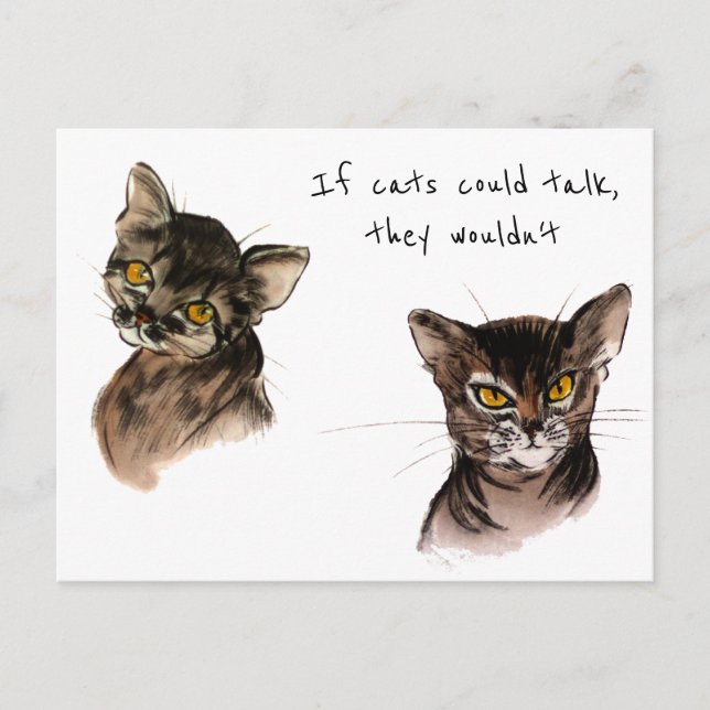Abessinierkatzen / Personalisiert Feiertagspostkarte (Vorderseite)