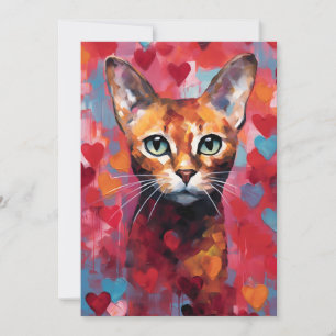 Abessinische Katze Valentinstag  Feiertagskarte