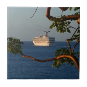 Abfahrt bei Sunset I Cruise Vacation Fliese