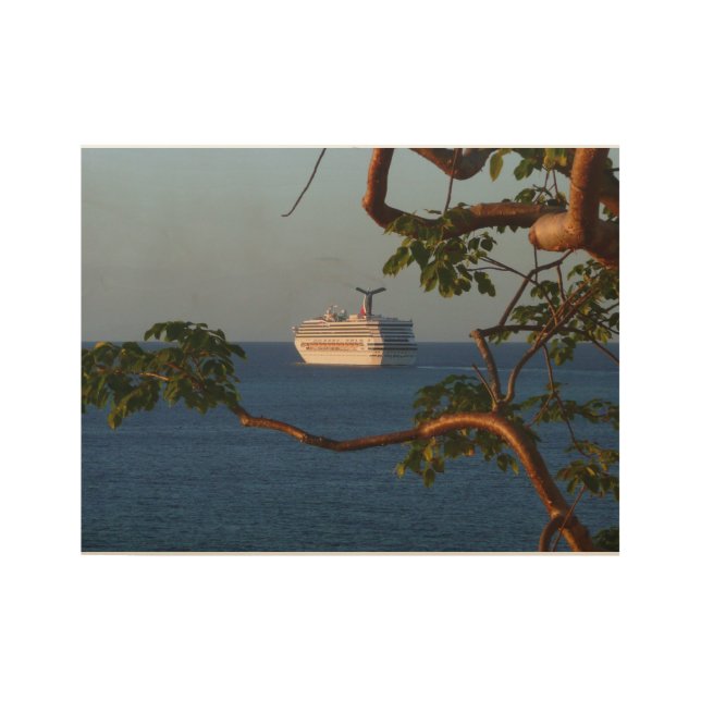 Abfahrt bei Sunset I Cruise Vacation Fotografy Holzposter (Vorderseite)