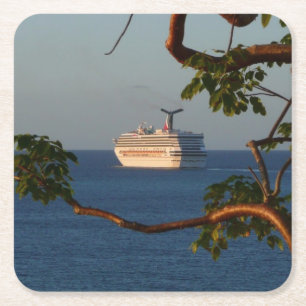 Abfahrt bei Sunset I Cruise Vacation Rechteckiger Pappuntersetzer
