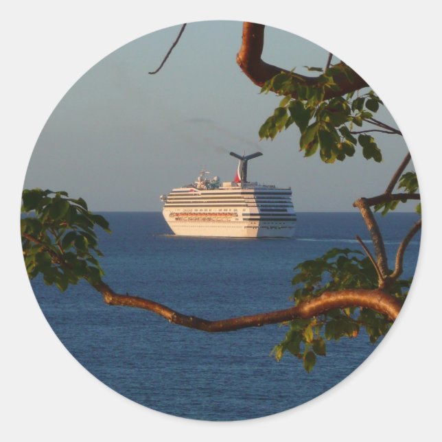 Abfahrt bei Sunset I Cruise Vacation Runder Aufkleber (Vorderseite)
