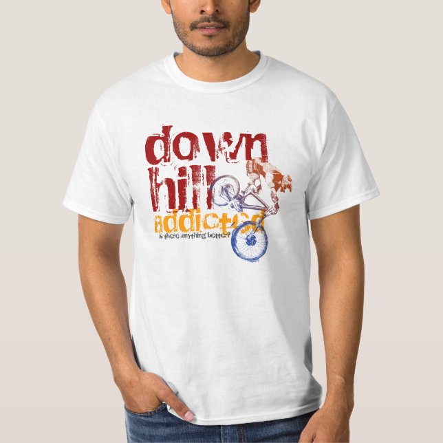 Abfahrt Cooles Mountainbike Design T-Shirt (Vorderseite)