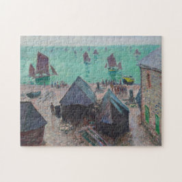 Abfahrt der Boote Etretat Monet Frische Kunst