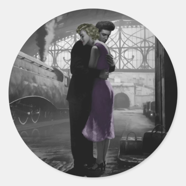 Abfahrt der Liebe Runder Aufkleber (Vorderseite)