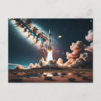 Abfahrt eines Raketenträgers Postkarte