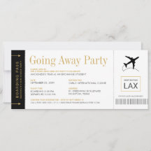 Abfahrt Party Boarding Ticket Einladung