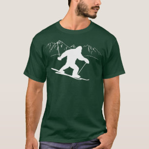 Abfahrt-Skifahren Bigfoot-Ski Wintersport Alpen T-Shirt
