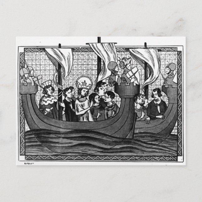 Abfahrt von St. Louis für den Kreuzzug Postkarte (Vorderseite)