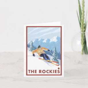 Abfahrts-Skifahrer - Die Rockies Karte