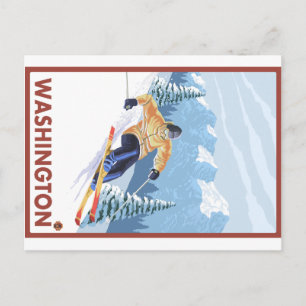 Abfahrts-Skiläufer - Washington Postkarte