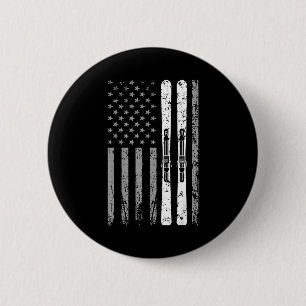 Abfahrtski-Team 4. Juli USA amerikanische Flagge Button
