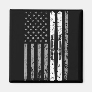 Abfahrtski-Team 4. Juli USA amerikanische Flagge Magnet