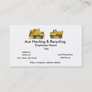 Abfall-LKW-Baugewerbe-Karten Visitenkarte