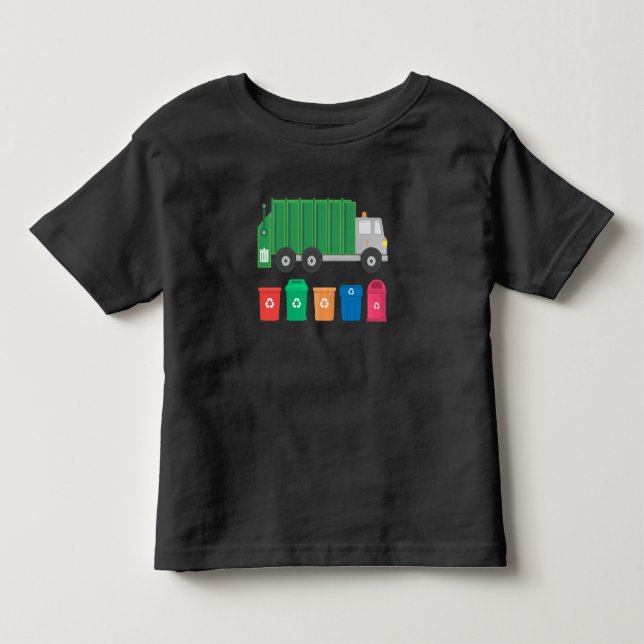 Abfall-LKW-Geschenk-Abfall-LKW mit Müllcontainern Kleinkind T-shirt (Vorderseite)