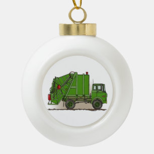 Abfall-LKW-Grün Keramik Kugel-Ornament