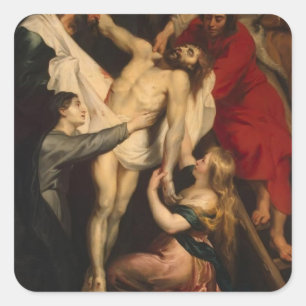Abfall Peter Paul Rubens- vom Kreuz Quadratischer Aufkleber