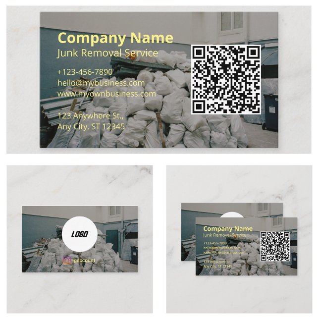 Abfallbeseitigungsindustrie Visitenkarte (Junk Removal Industry Business Card
)