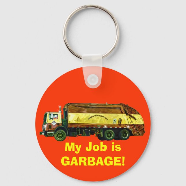 ABFALLENTSORGUNG GARBAGE TRUCK Funny Art Schlüssel Schlüsselanhänger (Vorderseite)