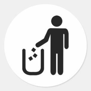 Abfallmüll Runder Aufkleber