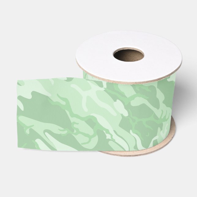 Abgeblendete grüne Camouflage Ripsband (Spule)