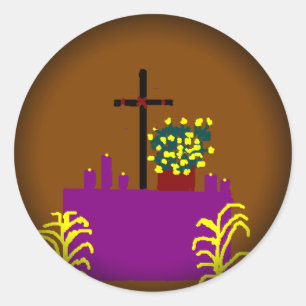 Abgehakt zu schwarzen Round Stickers-Osterfeiern Runder Aufkleber