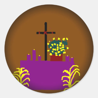 Abgehakt zu schwarzen Round Stickers-Osterfeiern Runder Aufkleber