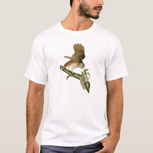Abgehaltene Eulen-John James Audubon-Vögel von T-Shirt